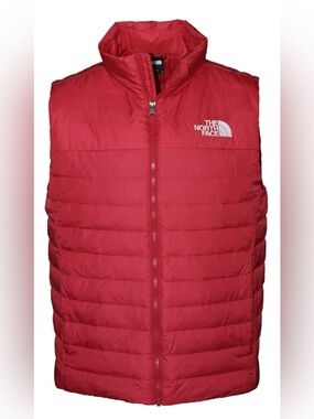 North Face puffer vest red